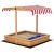 Kids Wooden Sandbox Sand Pit Height Adjustable with Canopy Basins Outsunny
