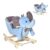 2-in-1 Baby Rocking Horse Ride On Elephant W/ Wheels Music, Blue